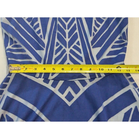 Love Fire Women's Dress Blue Lace Overlay Med Sleeveless High Neck Lined Mini - Picture 6 of 11